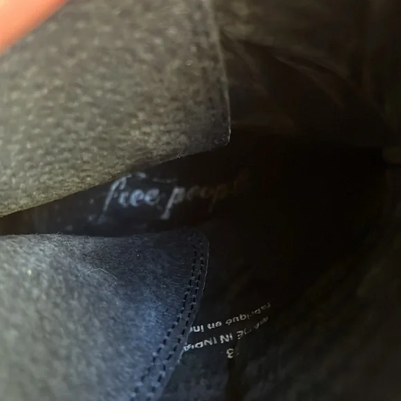 🖤 Free People Cambridge Black Leather Wrap Up Boots Size 38 - Picture 9 of 9